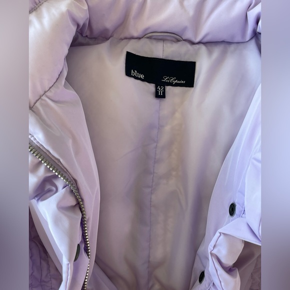 NWOT Les Copains Lavender Down Jacket with Removable Fur Collar Size 42/6 - Picture 12 of 13